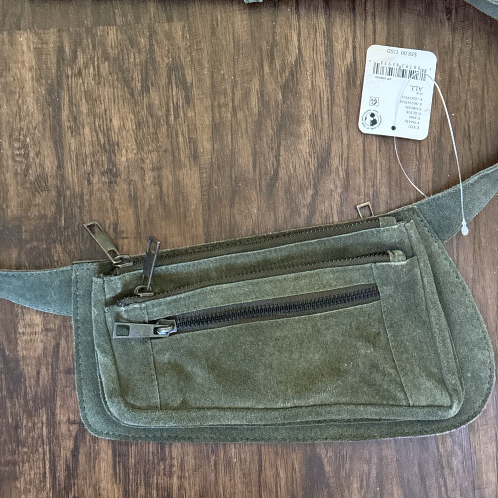 Free People Olive Green Suede Belt Bag - Picture 4 of 12